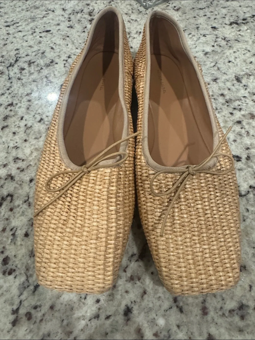 Mansur Gavriel Woven Ballet Flats in Natural Tan (38 / 7.5)